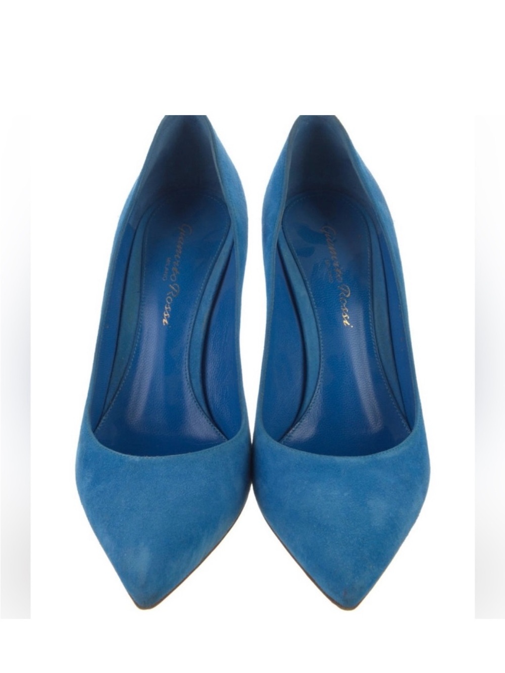 Gianvito Rossi Cobalt Blue Pointed-Toe Suede Pumps